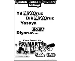 MYO'lular mitinge hazırlanıyor