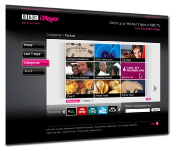 BBC'nin internet yayını İPlayer'da