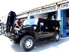 Hummer cipe LPG tüpü takıldı