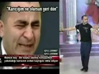 Karısı için önce ağladı sonra göbek attı / VİDEO