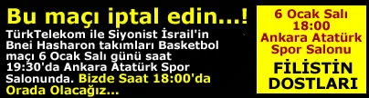 Türk Telekom-İsrail maçı'na protesto