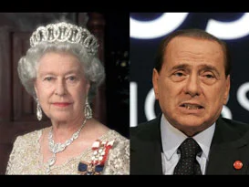 Kraliçe Elizabeth Berlusconi'yi kötü bozdu / VİDEO