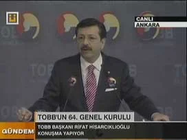 Hisarcıklıoğlu TOBB'da sıcak mesajalr