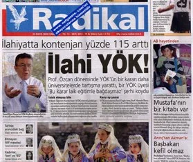Radikal'in ilahiyat tahammülsüzlüğü