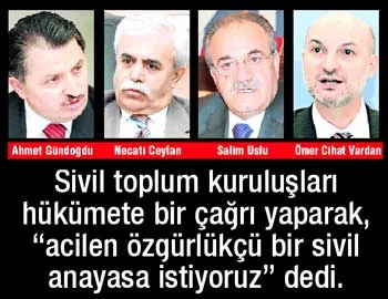STK'lardan Erdoğan'a Acilen özgür anayasa çağrısı