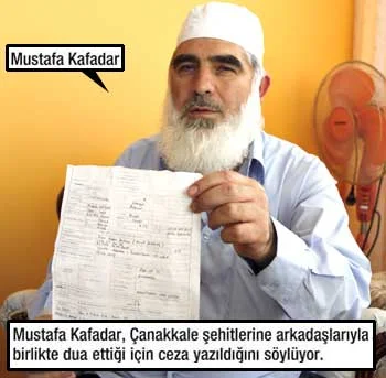 Şehitlere duaya jandarmadan ceza