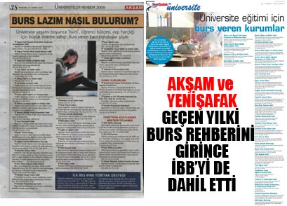 Akşam ve Yenişafak'tan burs skandalı