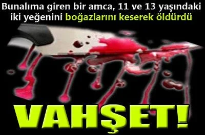 Amca yeğenlerini doğradı