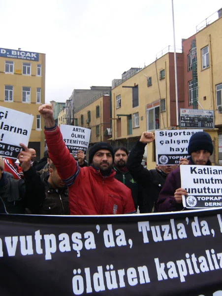 Davutpaşa'da ölen 21 işçi için Taksim'de gösteri!