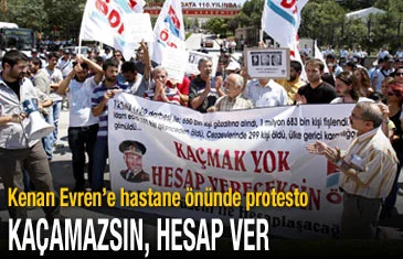 GATA önünde Kenan Evren'e protesto