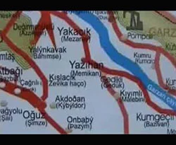 Türkçe ve Kürtçe isimli yer haritası
