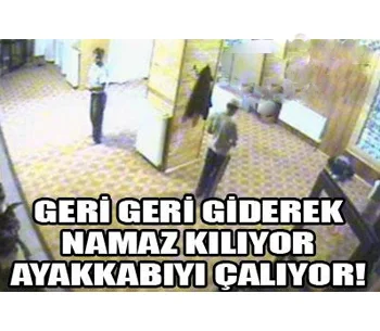 Camide ayakkabı çalan uyanık hırsız!