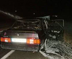 Seyir halindeki otomobil yandı