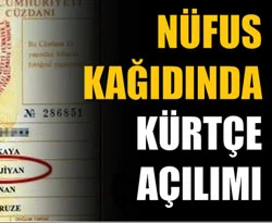 Kürtçe nüfus kağıdına izin