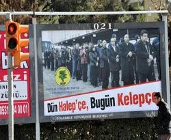 Kelepçeli başkanlar reklam panolarında
