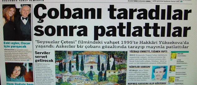Çobanı taradılar sonra patlattılar