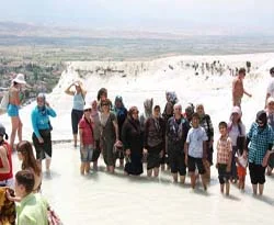 Pamukkale'yi ilk kez gördüler