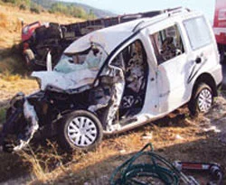 Uşak'ta kaza yapan araçtan bombalar çıktı