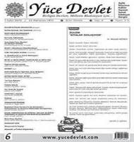 Yüce Devlet Dergisi 6. Sayısı Çıktı