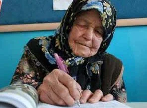 95'inde okuma yazma öğrendi