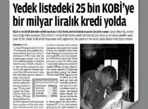 KOBİ kredileri 1 milyar lira artıyor