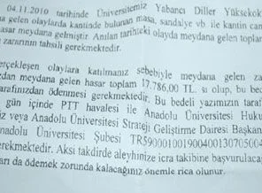 Üniversite hasarı öğrencilere fatura etti
