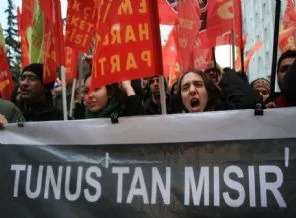 Tunus ve Mısır isyanına İstanbul'dan destek eylemi