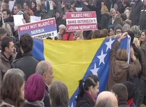 Bosna'da Sırp hükümetine karşı protesto
