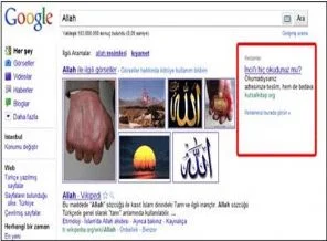 Google'da Allah ismi ile incil propagandası