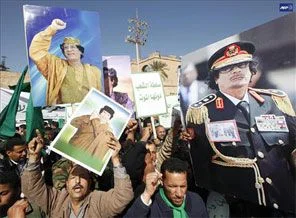Zaviye'de Kaddafi yanlısı gösteri