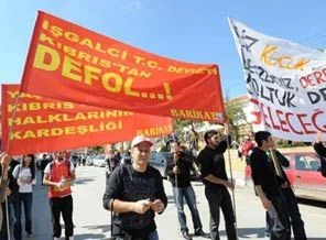 KKTC'deki mitingde arbede