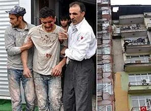 Çatıdan düştü, kalktı yürüdü