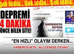 Depremi 4 dakika önce hisseden site