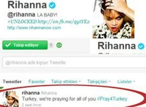 Rihanna Van halkı için dua istedi