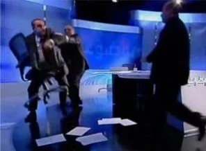 Lübnan'da televizyonda Suriye kavgası (Video)