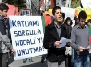 Hocalı katliamına Taksim'de dev protesto