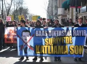Humus katliamı İstanbul'da protesto edildi