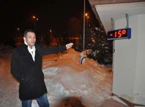 Yozgat'ta hava -15 dereceyi buldu
