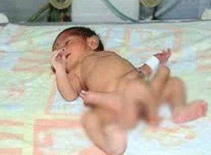 Altı bacaklı bebek ameliyat edildi