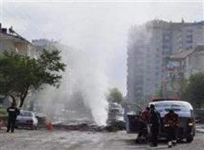 Doğalgaz borusu patladı