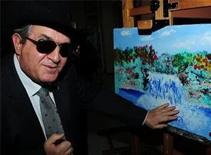 Görmeden dünyayı resmediyor