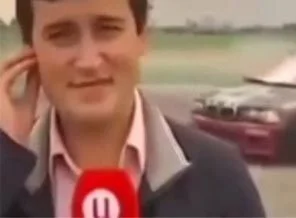Canlı yayında araç muhabire çarptı!