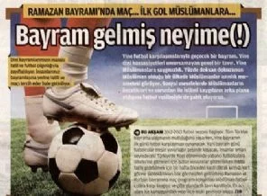 Milli Gazete'den TFF'ye tepki: İlk gol Müslümanlara
