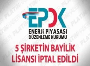5 şirketin bayilik lisansı iptal edildi