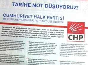 CHP'nin tam sayfa ilanı hangi gazetelerde yok?