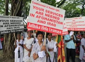 Sri Lanka'da, BM yetkililerine protesto