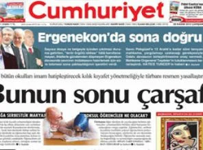Cumhuriyet'ten 'Korkarım şeriat geliyor' manşeti