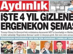 Aydınlık gazetesi'nden Ergenekon şeması!