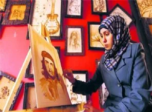 Filistinli gencin kahve sanatı
