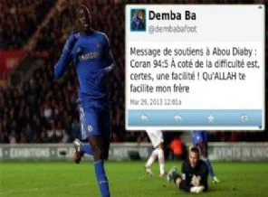 Demba Ba'dan ayetle geçmiş olsun mesajı